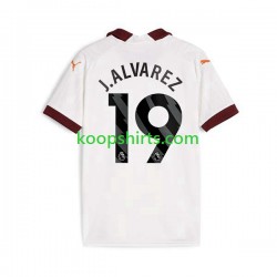 Manchester City Uit Tenue Heren Voetbalshirts Julian Alvarez 19 2023-2024 Korte Mouwen