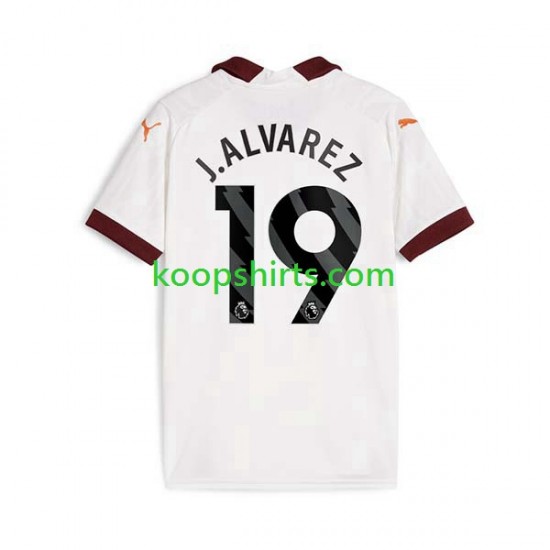 Manchester City Uit Tenue Heren Voetbalshirts Julian Alvarez 19 2023-2024 Korte Mouwen Manchester City Uit Tenue Heren Voetbalshirts Julian Alvarez 19 2023-2024 Korte Mouwen