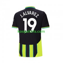 Manchester City Uit Tenue Heren Voetbalshirts Julian Alvarez 19 2024-2025 Korte Mouwen