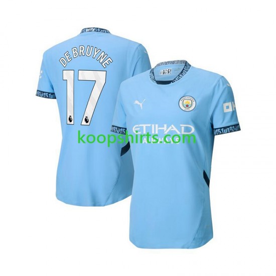 Manchester City Thuis Blauw Tenue Heren Voetbalshirts Kevin De Bruyne 17 2024-2025 Korte Mouwen Manchester City Thuis Blauw Tenue Heren Voetbalshirts Kevin De Bruyne 17 2024-2025 Korte Mouwen