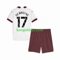 Manchester City Uit Tenue Kinder Voetbalshirts Kevin De Bruyne 17 2023-2024 Korte Mouwen