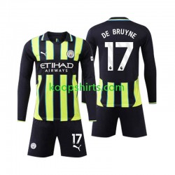 Manchester City Uit Tenue Kinder Voetbalshirts Kevin De Bruyne 17 2024-2025 Lange Mouwen