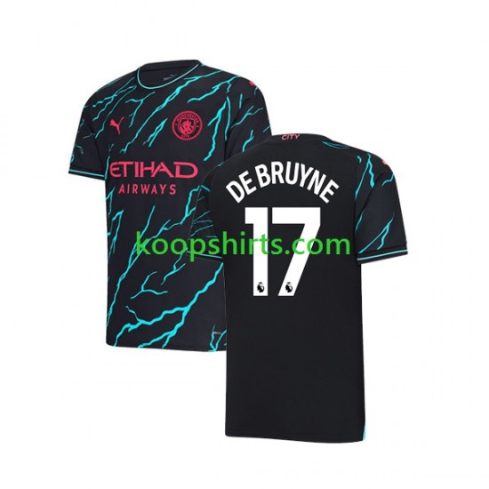 Manchester City Derde Tenue Heren Voetbalshirts Kevin De Bruyne 17 2023-2024 Korte Mouwen Manchester City Derde Tenue Heren Voetbalshirts Kevin De Bruyne 17 2023-2024 Korte Mouwen