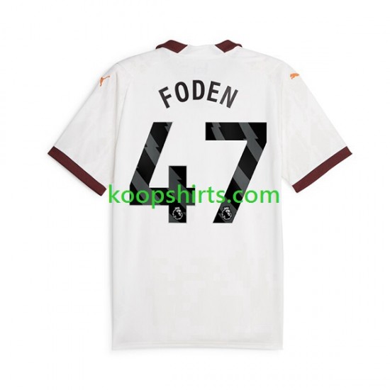 Manchester City Uit Tenue Heren Voetbalshirts Phil Foden 47 2023-2024 Korte Mouwen Manchester City Uit Tenue Heren Voetbalshirts Phil Foden 47 2023-2024 Korte Mouwen