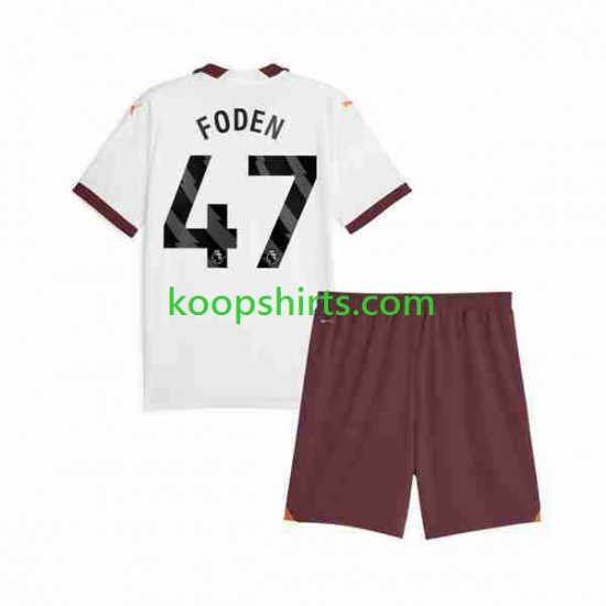 Manchester City Uit Tenue Kinder Voetbalshirts Phil Foden 47 2023-2024 Korte Mouwen Manchester City Uit Tenue Kinder Voetbalshirts Phil Foden 47 2023-2024 Korte Mouwen