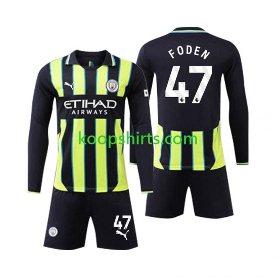 Manchester City Uit Tenue Kinder Voetbalshirts Phil Foden 47 2024-2025 Lange Mouwen Manchester City Uit Tenue Kinder Voetbalshirts Phil Foden 47 2024-2025 Lange Mouwen