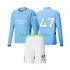 Manchester City Thuis Tenue Kinder Voetbalshirts Phil Foden 47 2024-2025 Lange Mouwen