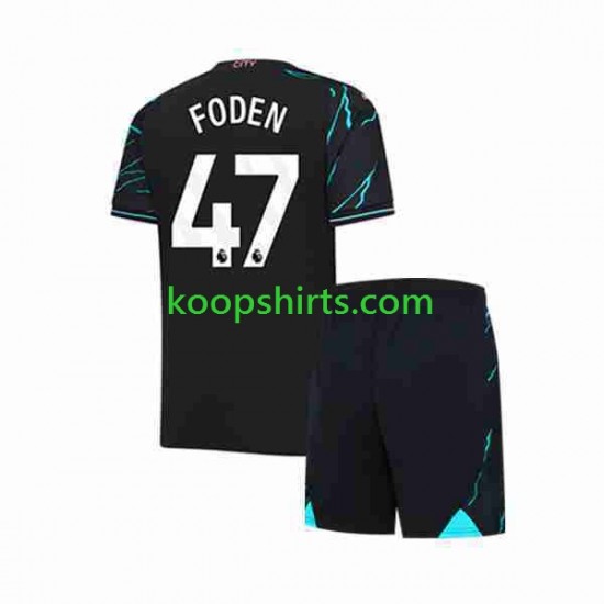 Manchester City Derde Tenue Kinder Voetbalshirts Phil Foden 47 2023-2024 Korte Mouwen Manchester City Derde Tenue Kinder Voetbalshirts Phil Foden 47 2023-2024 Korte Mouwen
