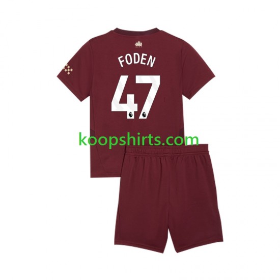 Manchester City Derde Tenue Kinder Voetbalshirts Phil Foden 47 2024-2025 Korte Mouwen Manchester City Derde Tenue Kinder Voetbalshirts Phil Foden 47 2024-2025 Korte Mouwen