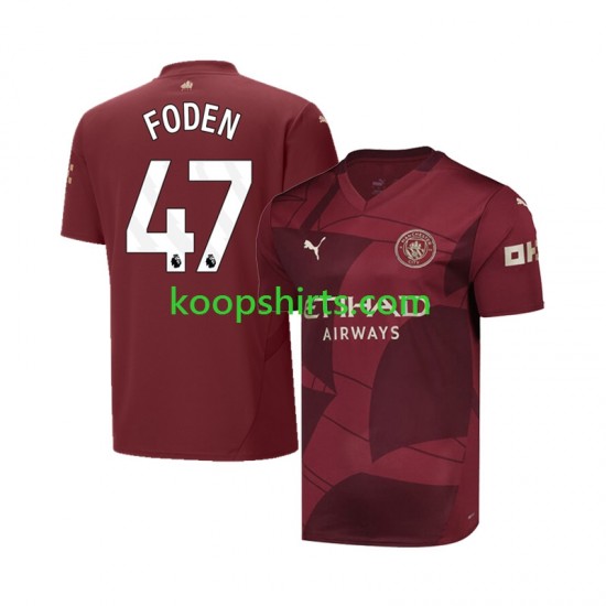 Manchester City Derde Tenue Heren Voetbalshirts Phil Foden 47 2024-2025 Korte Mouwen Manchester City Derde Tenue Heren Voetbalshirts Phil Foden 47 2024-2025 Korte Mouwen