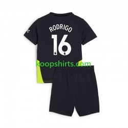 Manchester City Uit Tenue Kinder Voetbalshirts RODRIGO 16 2024-2025 Korte Mouwen