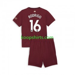Manchester City Derde Tenue Kinder Voetbalshirts RODRIGO 16 2024-2025 Korte Mouwen