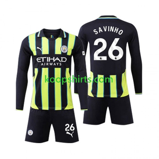 Manchester City Uit Tenue Kinder Voetbalshirts Savinho 26 2024-2025 Lange Mouwen Manchester City Uit Tenue Kinder Voetbalshirts Savinho 26 2024-2025 Lange Mouwen