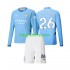 Manchester City Thuis Tenue Kinder Voetbalshirts Savinho 26 2024-2025 Lange Mouwen