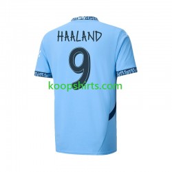 Manchester City Thuis Tenue Heren Voetbalshirts UCL Font Haaland 9 2024-2025 Korte Mouwen