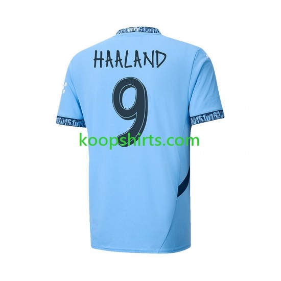 Manchester City Thuis Tenue Heren Voetbalshirts UCL Font Haaland 9 2024-2025 Korte Mouwen Manchester City Thuis Tenue Heren Voetbalshirts UCL Font Haaland 9 2024-2025 Korte Mouwen