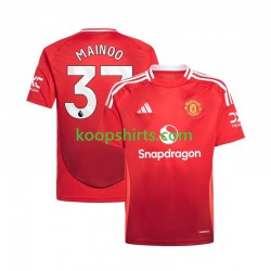 Manchester United Thuis Rood Tenue Heren Voetbalshirts Kobbie Mainoo 37 2024-2025 Korte Mouwen