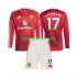 Manchester United Thuis Tenue Kinder Voetbalshirts Alejandro Garnacho 17 2024-2025 Lange Mouwen