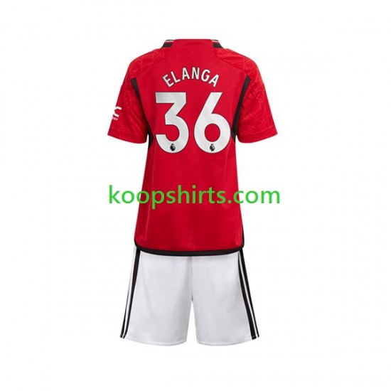 Manchester United Thuis Tenue Kinder Voetbalshirts Anthony Elanga 36 2023-2024 Korte Mouwen Manchester United Thuis Tenue Kinder Voetbalshirts Anthony Elanga 36 2023-2024 Korte Mouwen