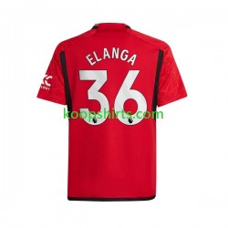 Manchester United Thuis Tenue Heren Voetbalshirts Anthony Elanga 36 2023-2024 Korte Mouwen