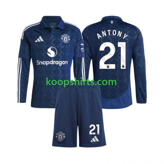 Manchester United Thuis Tenue Kinder Voetbalshirts Antony 21 2024-2025 Lange Mouwen Manchester United Thuis Tenue Kinder Voetbalshirts Antony 21 2024-2025 Lange Mouwen