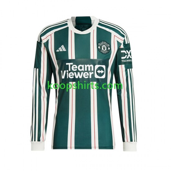 Manchester United Uit Tenue Heren Voetbalshirts 2023-2024 Lange Mouwen Manchester United Uit Tenue Heren Voetbalshirts 2023-2024 Lange Mouwen