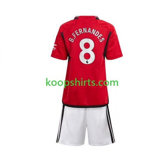 Manchester United Thuis Tenue Kinder Voetbalshirts B Fernandes 8 2023-2024 Korte Mouwen Manchester United Thuis Tenue Kinder Voetbalshirts B Fernandes 8 2023-2024 Korte Mouwen