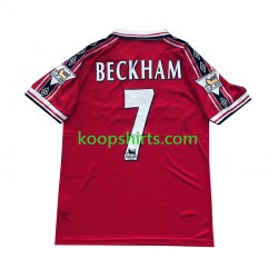 Manchester United Retro Thuis Tenue Heren Voetbalshirts Beckham 7 1998-1999 Korte Mouwen