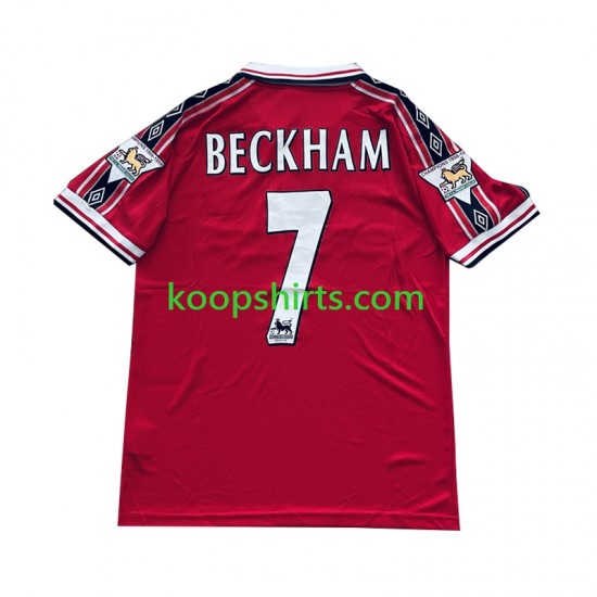 Manchester United Retro Thuis Tenue Heren Voetbalshirts Beckham 7 1998-1999 Korte Mouwen Manchester United Retro Thuis Tenue Heren Voetbalshirts Beckham 7 1998-1999 Korte Mouwen