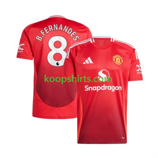 Manchester United Thuis Rood Tenue Heren Voetbalshirts Bruno Fernandes 8 2024-2025 Korte Mouwen Manchester United Thuis Rood Tenue Heren Voetbalshirts Bruno Fernandes 8 2024-2025 Korte Mouwen