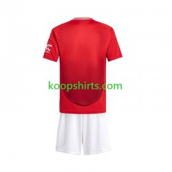 Manchester United Thuis Rood Tenue Kinder Voetbalshirts 2024-2025 Korte Mouwen