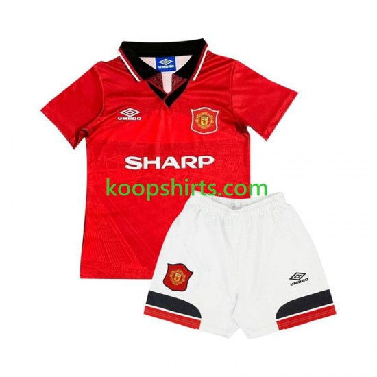Manchester United Retro Thuis Tenue Kinder Voetbalshirts 1994 Korte Mouwen Manchester United Retro Thuis Tenue Kinder Voetbalshirts 1994 Korte Mouwen