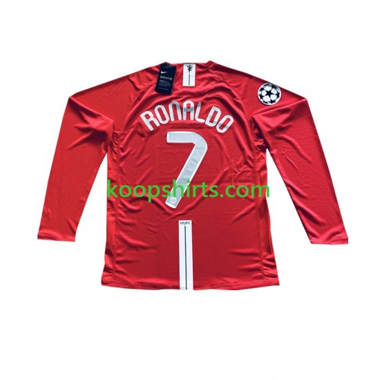 Manchester United Retro Thuis Tenue Heren Voetbalshirts Cristiano Ronaldo 7 Champion League 2007 Lange Mouwen Manchester United Retro Thuis Tenue Heren Voetbalshirts Cristiano Ronaldo 7 Champion League 2007 Lange Mouwen