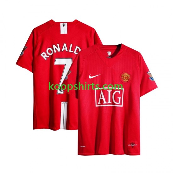 Manchester United Retro Thuis Tenue Heren Voetbalshirts Cristiano Ronaldo 7 Champion League 2007 Korte Mouwen Manchester United Retro Thuis Tenue Heren Voetbalshirts Cristiano Ronaldo 7 Champion League 2007 Korte Mouwen