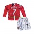 Manchester United Retro Thuis Tenue Kinder Voetbalshirts Cristiano Ronaldo 7 Champion League 2007 Lange Mouwen