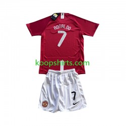 Manchester United Retro Thuis Tenue Kinder Voetbalshirts Cristiano Ronaldo 7 Champion League 2007 Korte Mouwen