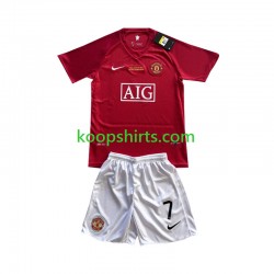 Manchester United Retro Thuis Tenue Kinder Voetbalshirts Cristiano Ronaldo 7 Champion League 2007 Korte Mouwen
