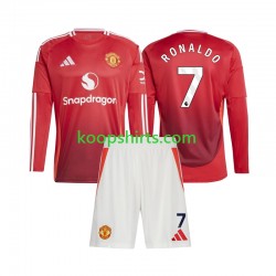 Manchester United Thuis Tenue Kinder Voetbalshirts Cristiano Ronaldo 7 2024-2025 Lange Mouwen