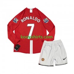 Manchester United Retro Thuis Tenue Kinder Voetbalshirts Cristiano Ronaldo 7 2007 Lange Mouwen