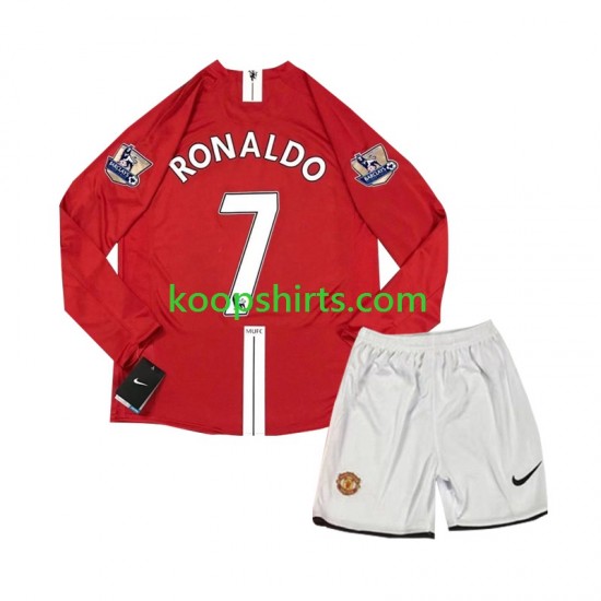 Manchester United Retro Thuis Tenue Kinder Voetbalshirts Cristiano Ronaldo 7 2007 Lange Mouwen Manchester United Retro Thuis Tenue Kinder Voetbalshirts Cristiano Ronaldo 7 2007 Lange Mouwen