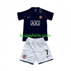 Manchester United Retro Uit Tenue Kinder Voetbalshirts Cristiano Ronaldo 7 2007-2008 Korte Mouwen