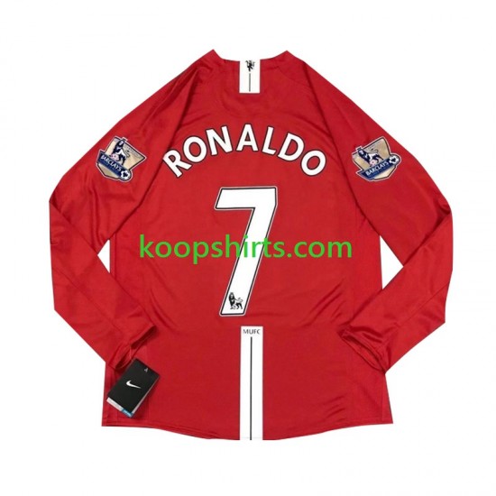 Manchester United Retro Thuis Tenue Heren Voetbalshirts Cristiano Ronaldo 7 2007 Lange Mouwen Manchester United Retro Thuis Tenue Heren Voetbalshirts Cristiano Ronaldo 7 2007 Lange Mouwen