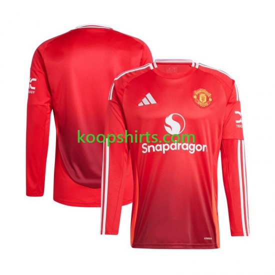 Manchester United Thuis Rood Tenue Heren Voetbalshirts 2024-2025 Lange Mouwen Manchester United Thuis Rood Tenue Heren Voetbalshirts 2024-2025 Lange Mouwen