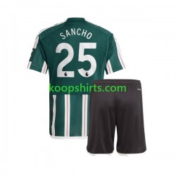 Manchester United Uit Tenue Kinder Voetbalshirts Jadon Sancho 25 2023-2024 Korte Mouwen