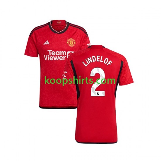 Manchester United Thuis Tenue Heren Voetbalshirts Lindelof 2 2023-2024 Korte Mouwen Manchester United Thuis Tenue Heren Voetbalshirts Lindelof 2 2023-2024 Korte Mouwen