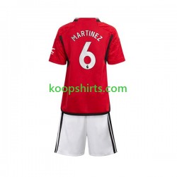 Manchester United Thuis Tenue Kinder Voetbalshirts Lisandro Martinez 6 2023-2024 Korte Mouwen