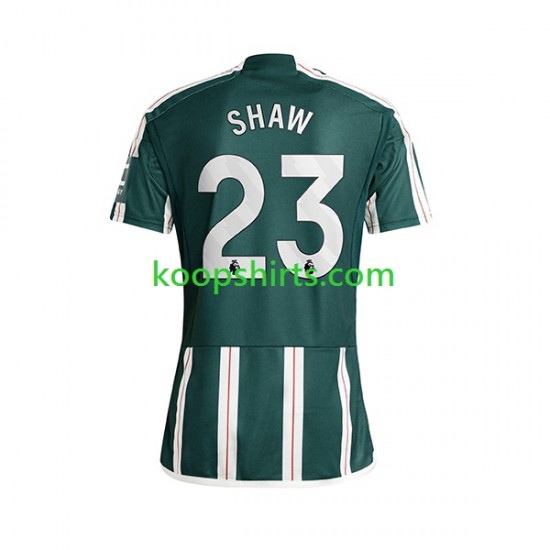 Manchester United Uit Tenue Heren Voetbalshirts Luke Shaw 23 2023-2024 Korte Mouwen Manchester United Uit Tenue Heren Voetbalshirts Luke Shaw 23 2023-2024 Korte Mouwen