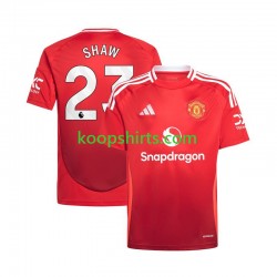 Manchester United Thuis Rood Tenue Heren Voetbalshirts Luke Shaw 23 2024-2025 Korte Mouwen