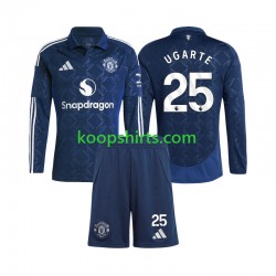 Manchester United Uit Tenue Kinder Voetbalshirts Manuel Ugarte 25 2024-2025 Lange Mouwen
