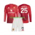 Manchester United Thuis Tenue Kinder Voetbalshirts Manuel Ugarte 25 2024-2025 Lange Mouwen